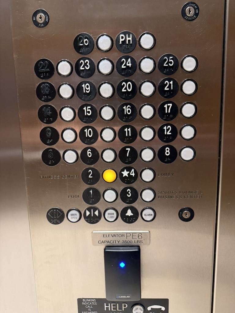 Current elevator panel